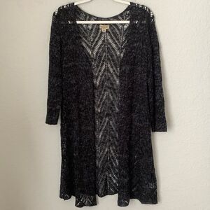 OneWorld Knit Lightweight 3/4 Sleeve Open Front Cardigan Size L